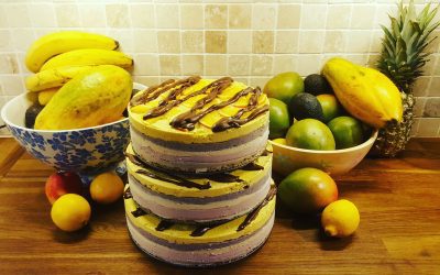 Raw Vegan Layered Rainbow Birthday Cake